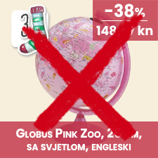 Globus Pink Zoo, 25 cm, sa svjetlom, engleski