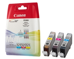 Komplet tinta Canon CLI-521 (plava, žuta, ljubičasta), original