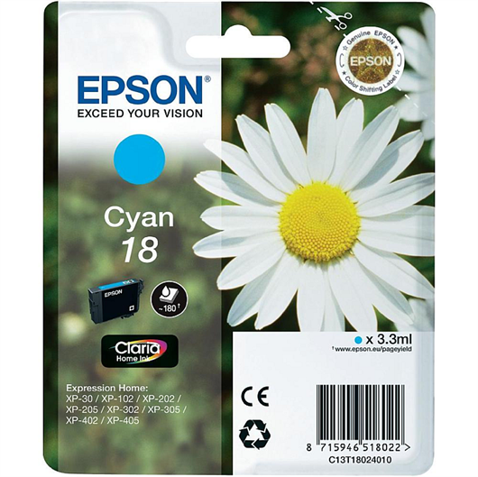 Tinta Epson 18 (C13T18024010) (plava), original