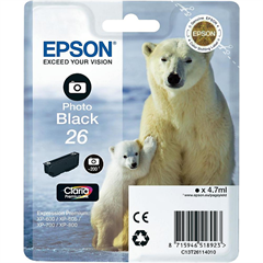 Tinta Epson 26 (C13T26114010) (foto crna), original