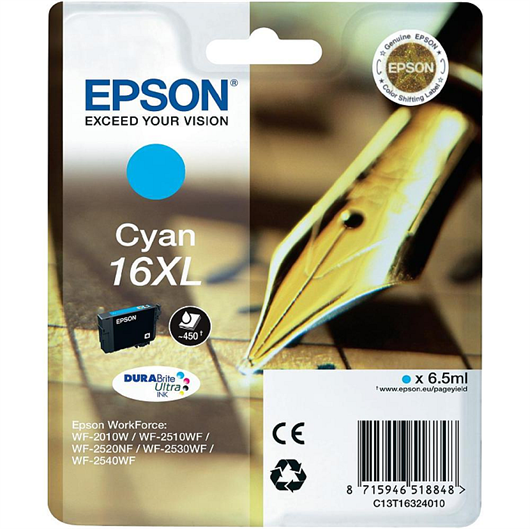 Tinta Epson 16 XL (C13T16324010) (plava), original