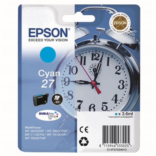 Tinta Epson 27 (C13T27024010) (plava), original