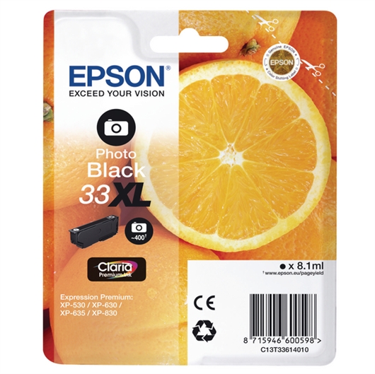 Tinta Epson 33 PBK XL (C13T33614010) (foto crna), original