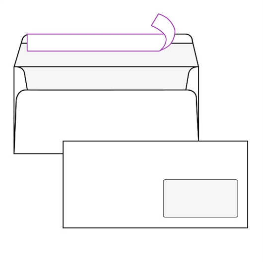 Kuverta American, 230 x 110 mm, s desnim prozorom, 500 komada