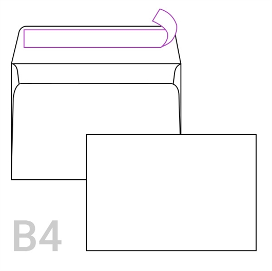 Kuverta B4, 353 x 250 mm, bijela, 250 komada