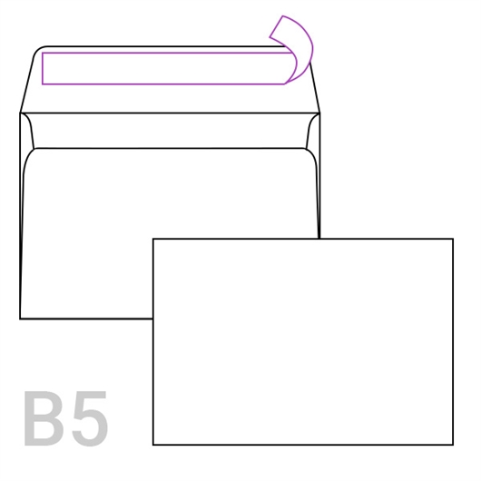 Kuverta B5, 250 x 176 mm, bijela, 500 komada