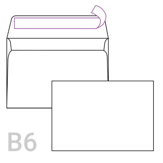 Kuverta B6, 125 x 176 mm, bijela, 500 komada