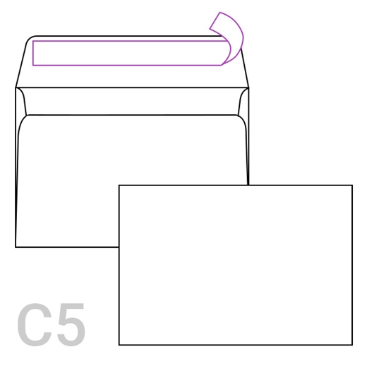 Kuverta C5, 162 x 229 mm, bijela, 250 komada