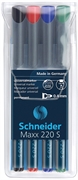 Marker Schneider OHP 220 S 0,4 mm, komplet - 4 komada