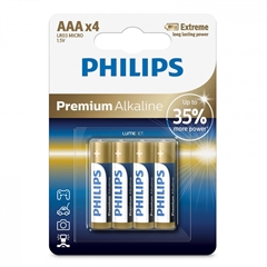 Baterija Philips Premium Alkaline AAA-LR03, 4 komada