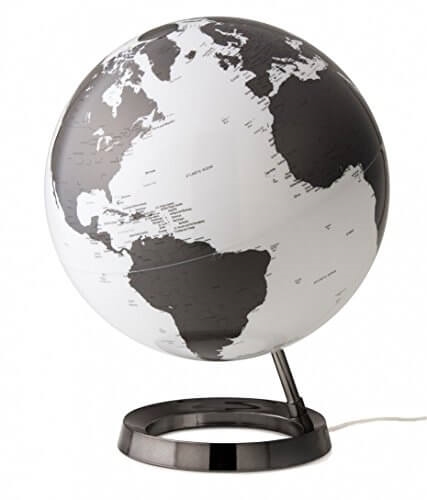 Globus Metal Charcoal, 30 cm, sa svjetlom, engleski