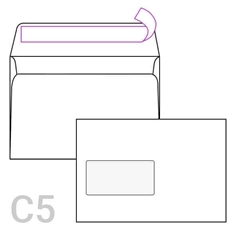 Kuverta C5 s lijevim prozorom, 162 x 229 mm, 1.000 komada