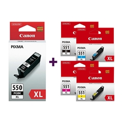 Komplet tinta za Canon CLI-551 XL (BK/C/M/Y) + PGI-550BK XL (crna), original