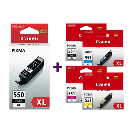 Komplet tinta za Canon CLI-551 XL (BK/C/M/Y) + PGI-550BK XL (crna), original