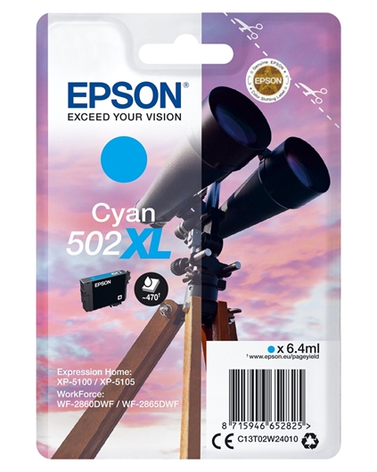 Tinta Epson 502C XL (C13T02W24010) (plava), original