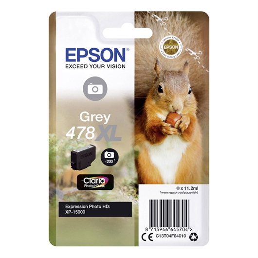 Tinta Epson 478 XL (C13T04F64010) (siva), original