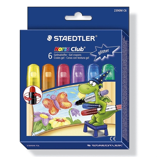 Voštane bojice Staedtler Noris Club, gel, briljantne boje, 6 komada