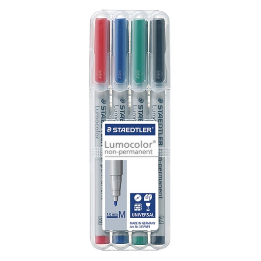 Marker Staedtler Lumocolor 315 WP4 1,0 mm, 4 komada