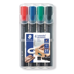 Permanentni flomaster Staedtler Lumocolor, kosi vrh, 4 komada