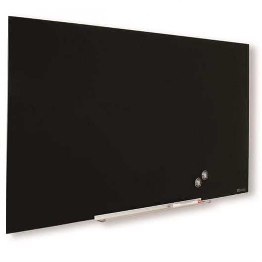 Zidna staklena ploča Nobo Diamond, 38,1 x 67,7 cm, crna