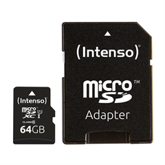 Memorijska kartica Intenso microSDXC, 64 GB + SD adapter