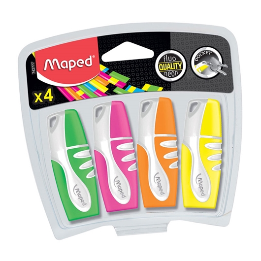 Marker Fluo Maped Pocket, 4 komada