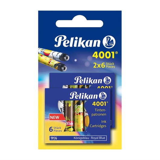 Refil patrona Pelikan 4001 TP/6, šarene, 12 komada