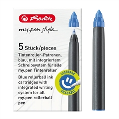 Refil patrone Herlitz My Pen Roler, plave, 5 komada