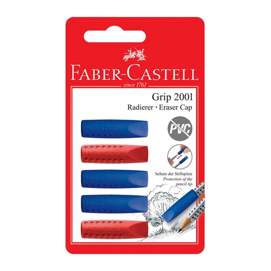 Gumica Faber-Castell Grip poklapac, 5 kosov