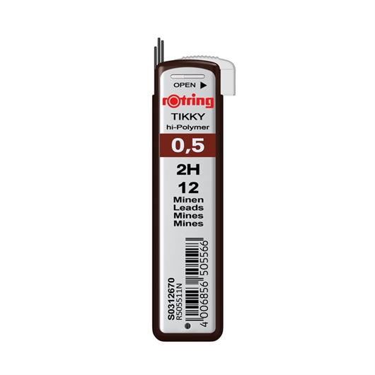 Mine za tehničku olovku Rotring, 2H, 0.5 mm, 12 komada