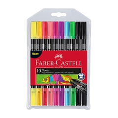 Flomasteri Faber-Castell Neon, dvostrani, 10 komada