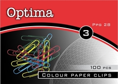 Spojnice za papir Optima, u boji, 28 mm, 100 komada
