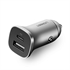 Punjač za auto USB Ugreen USB + USB-C PD, 18 W, siva