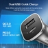 Punjač za auto USB Ugreen USB + USB-C PD, 18 W, siva