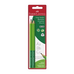 Grafitna olovka Faber-Castell Grip Jumbo, 2 komada, zelena