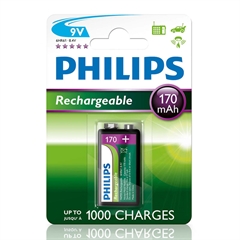 Punjive baterije Philips  9V (6LR61), 170 mAh