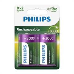 Punjive baterije Philips D (LR20), 3.000 mAh