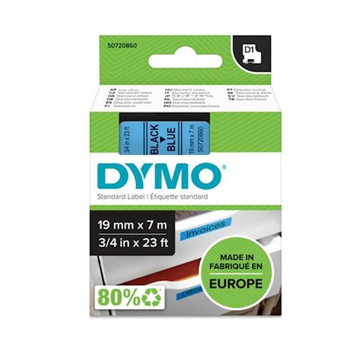 Traka Dymo D1 45806, 19 mm / 7 m (crna/plava), original