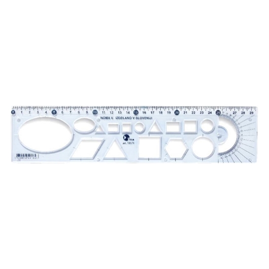 Ravnalo Triso Noma 5, 30 cm, transparentno plava