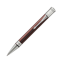 Kemijska olovka Parker Duofold Chevron, crveno srebrna