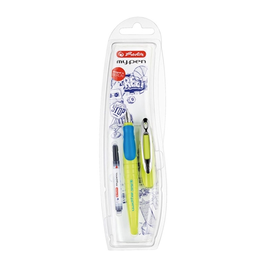 Nalivpero Herlitz My pen + patrona tinte, Lemon-Blue