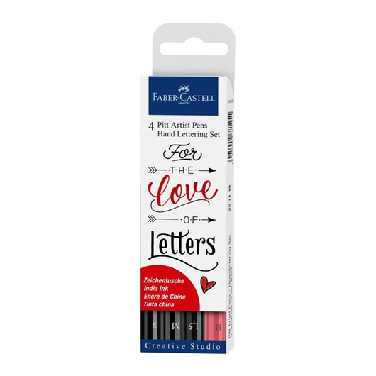 Flomasteri Faber-Castell Pitt Lettering Love, 4 komada