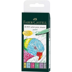 Flomasteri Faber-Castell Pitt B Pastel, 6 komada