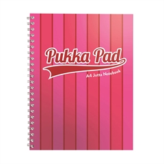 Bilježnica Pukka Pad Vogue A4 s spiralom, 100 listova, crte, roza