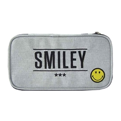 Ovalna pernica Smiley Compact, siva