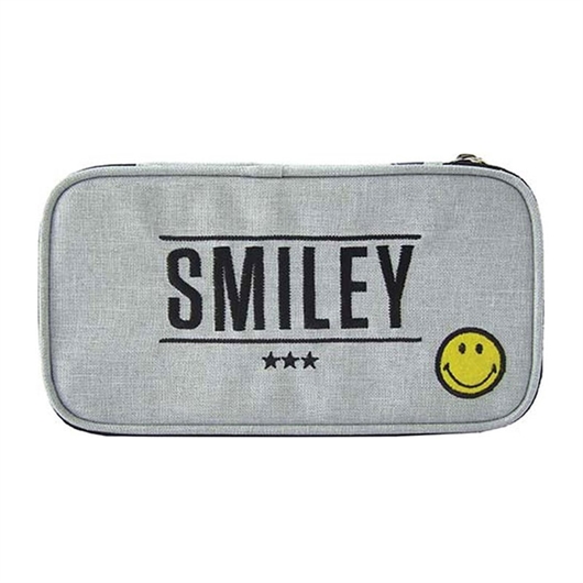 Ovalna pernica Smiley Compact, siva