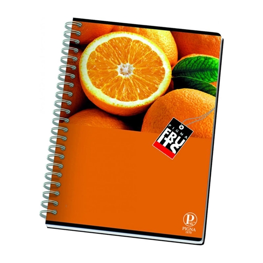 Bilježnica A4 Pigna Fruits sa spiralom, PVC, kockice, sortirano, 1 kom