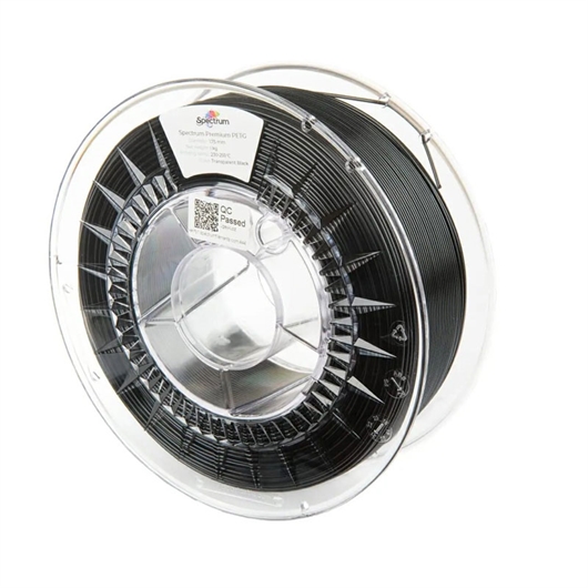 Punenje za 3D pisač, Premium PET-G, 1,75 mm, 1 kg, prozirna crna