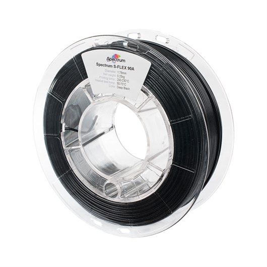 Punenje za 3D pisač, S-Flex 90A, 1,75 mm, 250 g, duboka crna