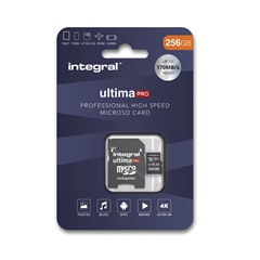 Memorijska kartica Integral Micro SDHC 4K, 256 GB + adapter